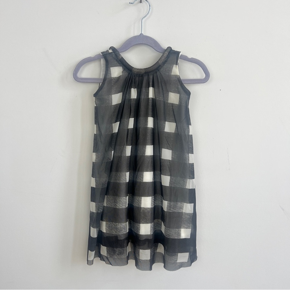 Omamimini Check Sheer Dress made in California. Size 4.
